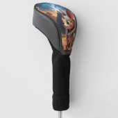 Maanverlichte Bewaker van de Oude Zandgronden. Golfheadcover (Schuin)