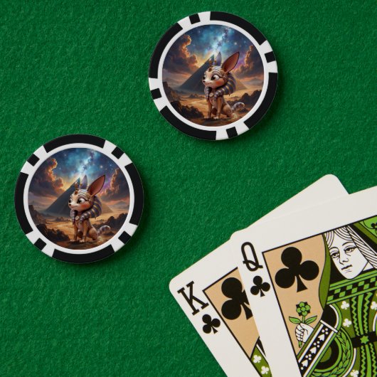 Maanverlichte Bewaker van de Oude Zandgronden. Poker Chips (Pokertafel (Dubbel))