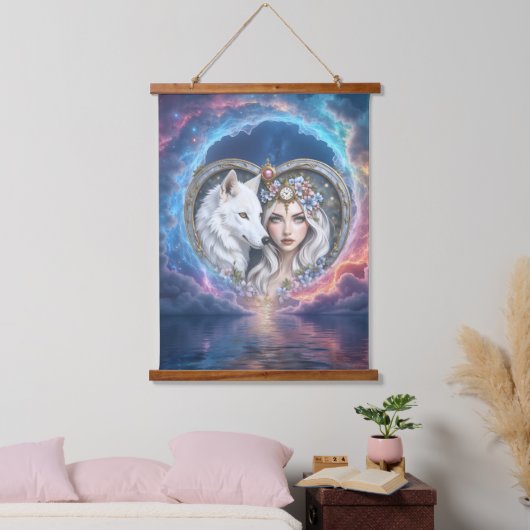 Maanverlichte Bewaker van het Eeuwige Hart. Hangend Wandkleed (Slaapkamer)