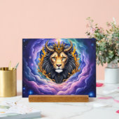 Maanverlichte Bewakers – Kosmische leeuw. Acryl Bord (Huwelijk)