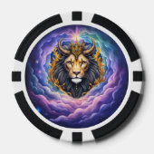 Maanverlichte Bewakers – Kosmische leeuw. Poker Chips (Voorkant)