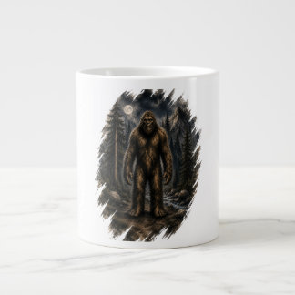 Maanverlichte Bigfoot Waterverf Bos Cryptid Grote Koffiekop