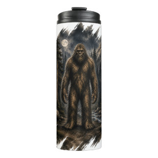 Maanverlichte Bigfoot Waterverf Bos Cryptid Thermosbeker