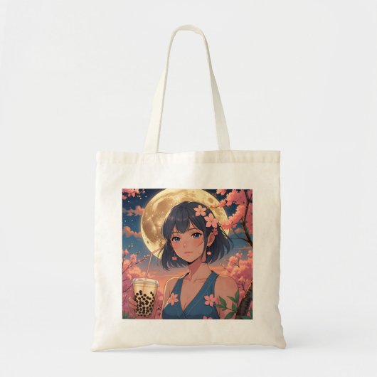 Maanverlichte Bloesem Tote Bag (Voorkant)