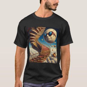 Maanverlichte Boekentrap – Surrealistische Fanta T-shirt