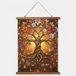 Maanverlichte Boom van de Gloeiende Eeuwigheid Hangend Wandkleed
