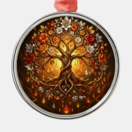 Maanverlichte Boom van de Gloeiende Eeuwigheid Metalen Ornament