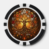 Maanverlichte Boom van de Gloeiende Eeuwigheid Poker Chips (Voorkant)