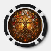 Maanverlichte Boom van de Gloeiende Eeuwigheid Poker Chips (Achterkant)