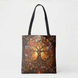 Maanverlichte Boom van de Gloeiende Eeuwigheid Tote Bag