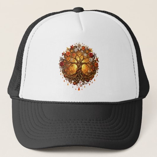 Maanverlichte Boom van de Gloeiende Eeuwigheid Trucker Pet (Voorkant)