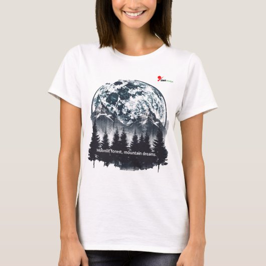 Maanverlichte Bos Berg Dromen T-Shirt (Voorkant)