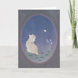 Maanverlichte bosllynx 5x7 wenskaart  kaart