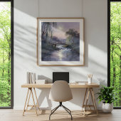 Maanverlichte Brug Kunst aan de Muur Vreedzaam Lan Poster