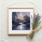 Maanverlichte Brug Kunst aan de Muur Vreedzaam Lan Poster