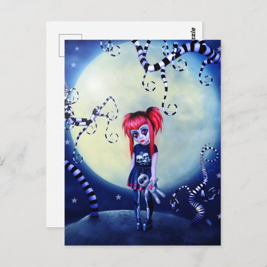 maanverlichte buitenbeentje briefkaart (Voorkant / Achterkant)