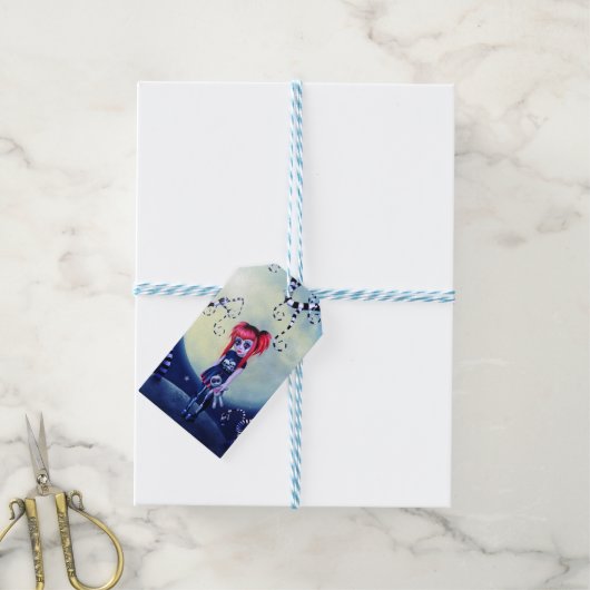 maanverlichte buitenbeentje cadeaulabel (Met Touw)