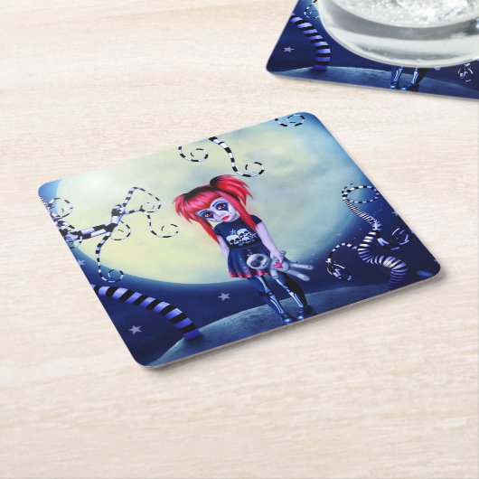 maanverlichte buitenbeentje kartonnen onderzetters (Schuin)