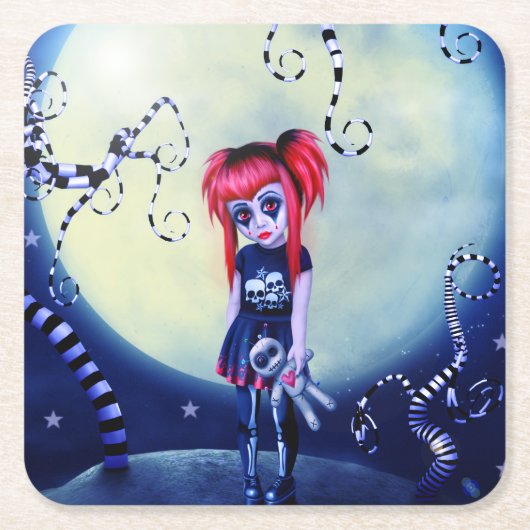 maanverlichte buitenbeentje kartonnen onderzetters (Voorkant)