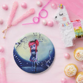 maanverlichte buitenbeentje papieren bordje (Feest)