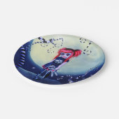 maanverlichte buitenbeentje papieren bordje (Gekanteld)