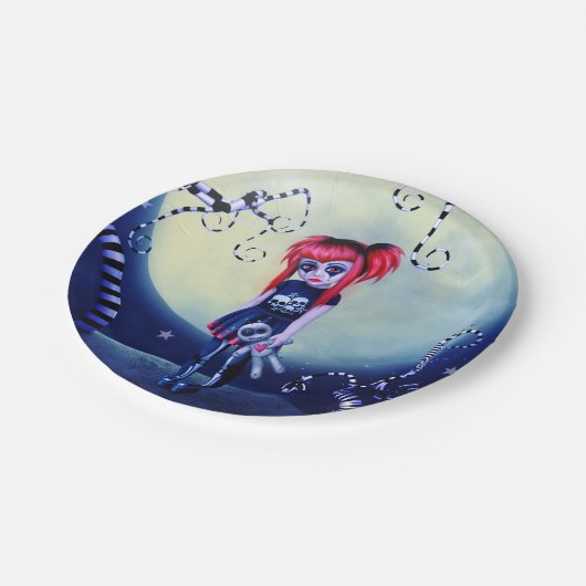 maanverlichte buitenbeentje papieren bordje (Gekanteld)