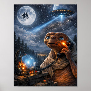 Maanverlichte Buitenlandse Roep Sci-Fi Droom Poste Poster