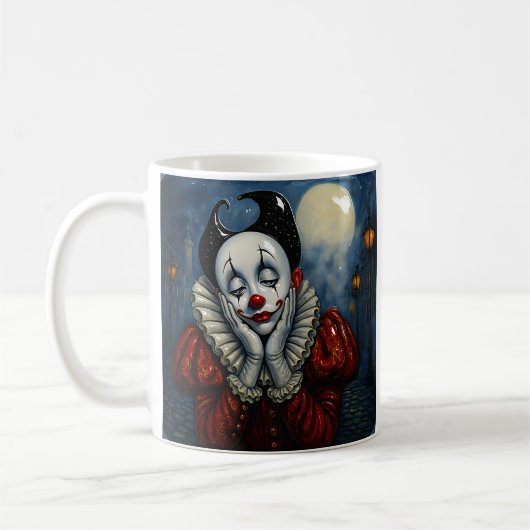 maanverlichte clown koffiemok (Links)