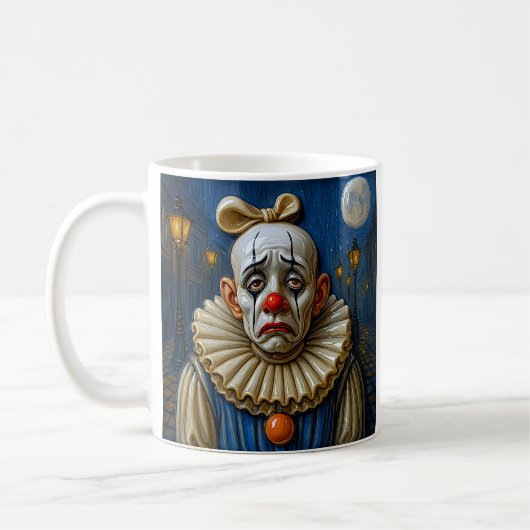maanverlichte clown koffiemok (Links)