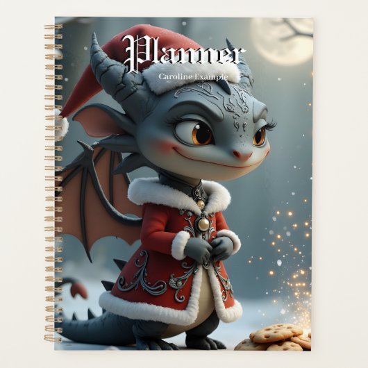Maanverlichte Cookiebandiet – De Grijze Kerstmisdr Planner (Voorkant)