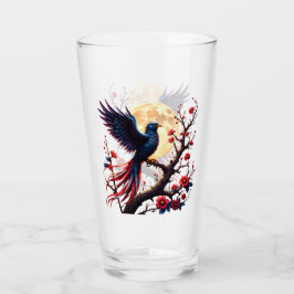 Maanverlichte Crimsonwing – Mystische Fantasie Vog Glas