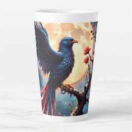 Maanverlichte Crimsonwing – Mystische Fantasie Vog Latte Mok