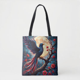 Maanverlichte Crimsonwing – mystische fantasievoge Tote Bag