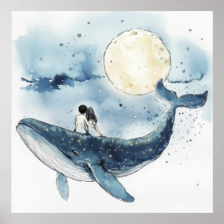 maanverlichte dag poster