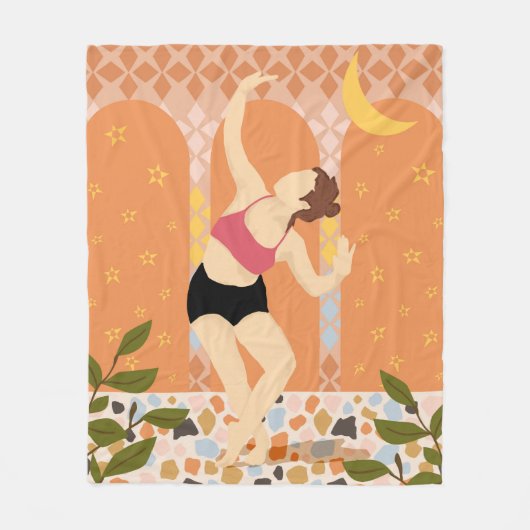 maanverlichte dans fleece deken (Voorkant)