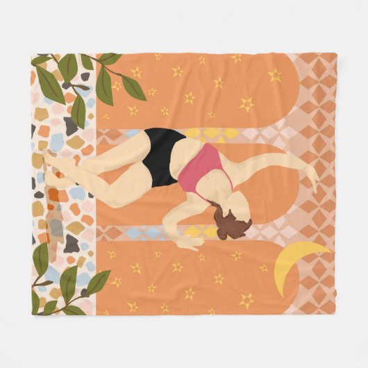 maanverlichte dans fleece deken (Voorkant (Horizontaal))