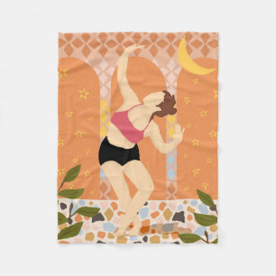 maanverlichte dans fleece deken