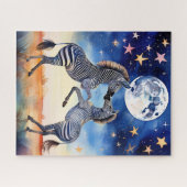 Maanverlichte Dans Zebras Verliefd Legpuzzel (Horizontaal)