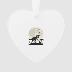 Maanverlichte Dinosaurus Hond Kerkhof Silhouet Shi Ornament