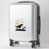 Maanverlichte dinosaurus hondenkerkhof silhouet sh sticker (Koffer)