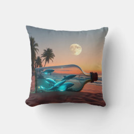 Maanverlichte dolfijnen: oceaangloed in een fles & kussen