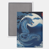 Maanverlichte Draak van Fuji Magneet (Voorkant / Achterkant)