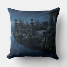 Maanverlichte drijvende terras throw kussen