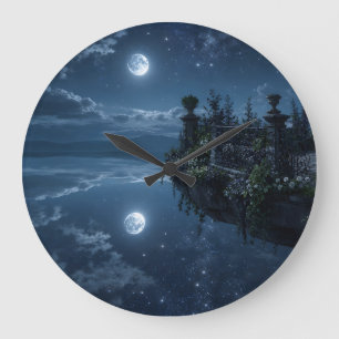 Maanverlichte Drijvende Terras Wandklok