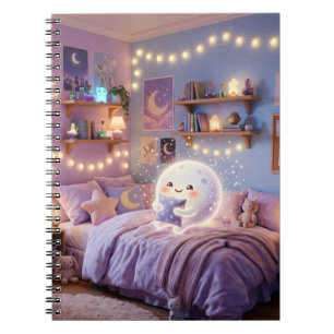 Maanverlichte Dromen Kawaii Spiraal Notebook Notitieboek