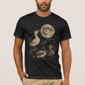 Maanverlichte Eend Trio – Vintage Gegraveerd T-Shi T-shirt