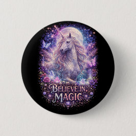 Maanverlichte Eenhoorn Dromen Ronde Button 5,7 Cm