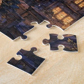 Maanverlichte Fantasiestad Puzzel (Zijkant)