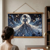Maanverlichte Feeënprinses Hemels Gewaad Hangend Wandkleed
