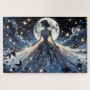 Maanverlichte feeënprinses Hemels Gewaad Legpuzzel